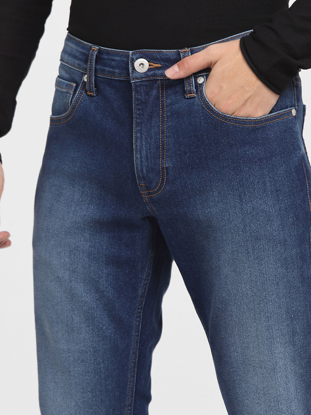 Blue Low Rise Washed Glenn Slim Jeans