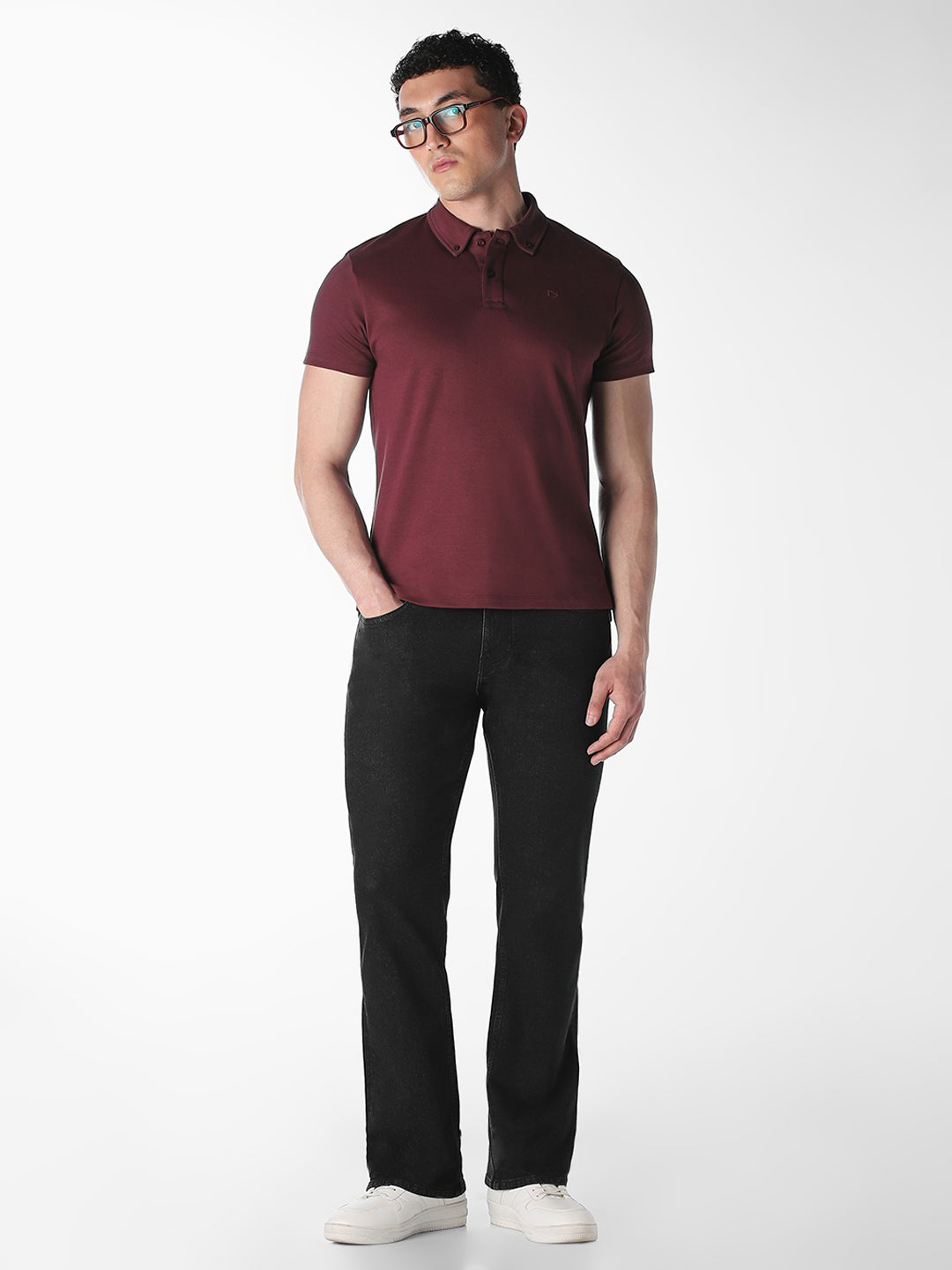 Men's Black Bootcut Low Rise Stretch Jeans