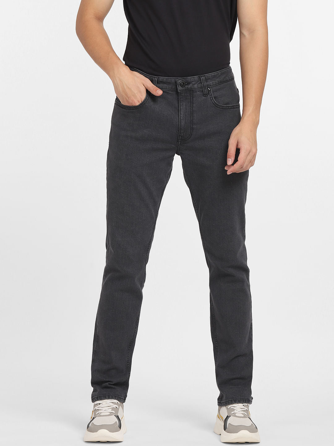 Dark Grey Low Rise Glenn Slim Jeans