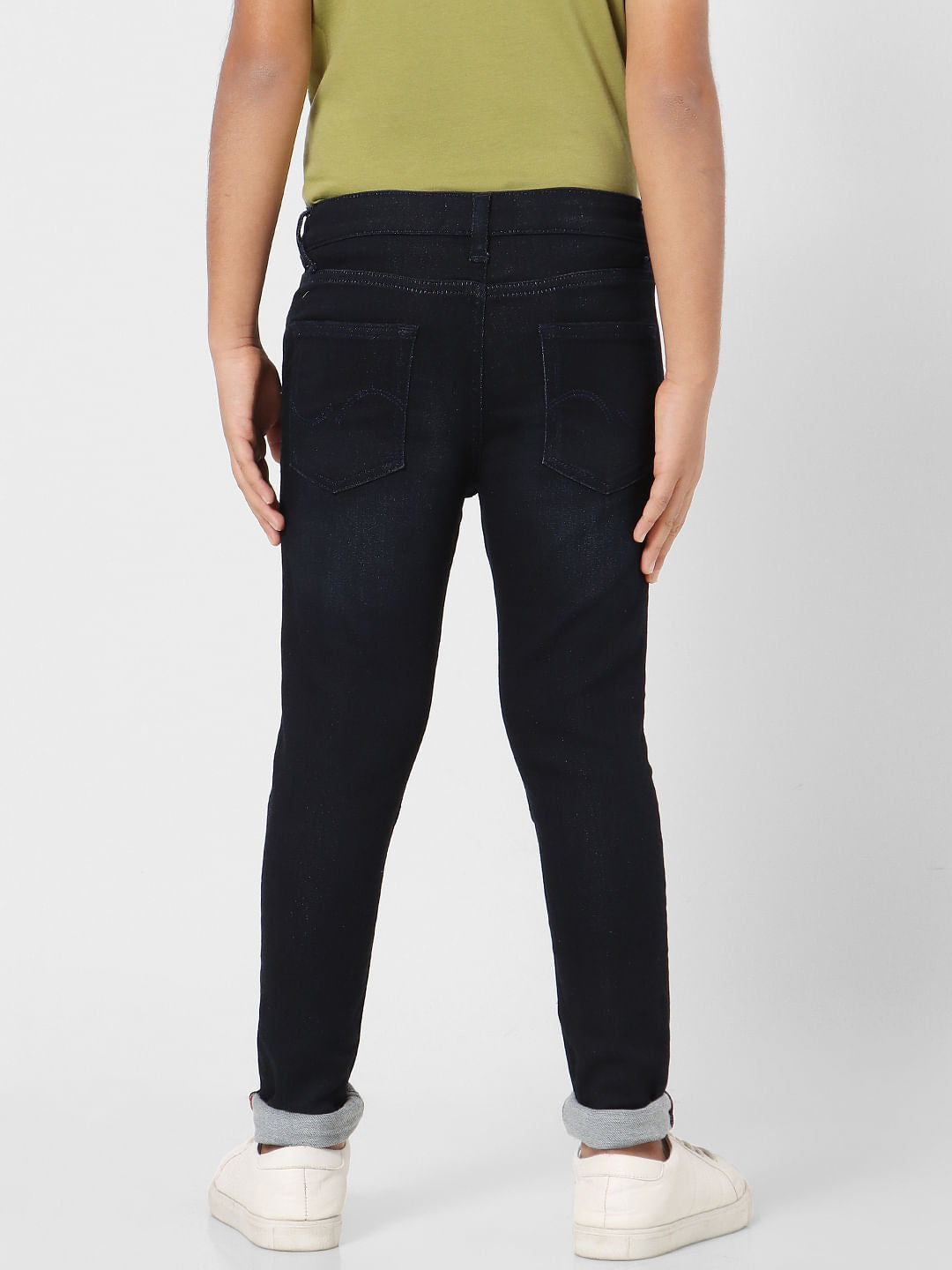 Boys Black Mid Rise Glenn Slim Fit Jeans