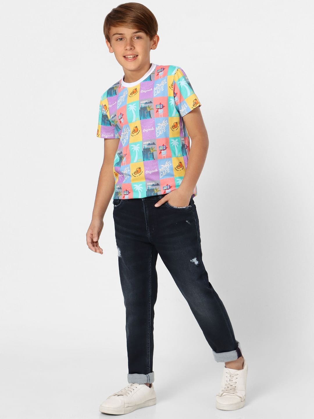 Boys Blue Mid Rise Clark Straight Jeans - 9/10Y