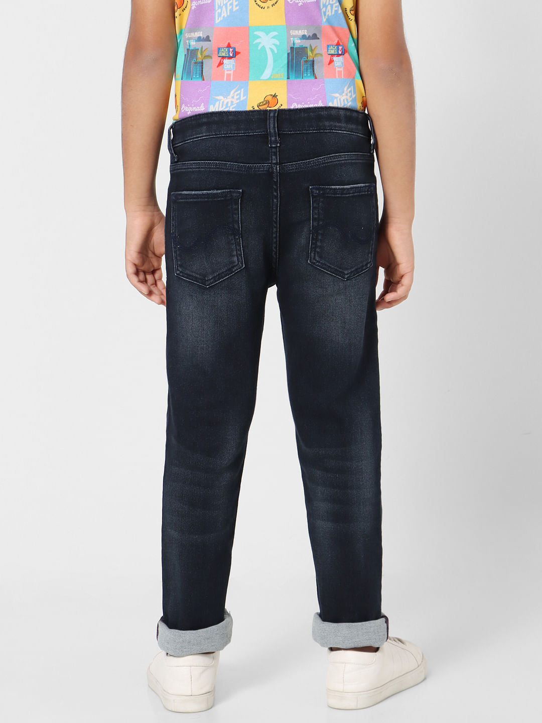 Boys Blue Mid Rise Clark Straight Jeans