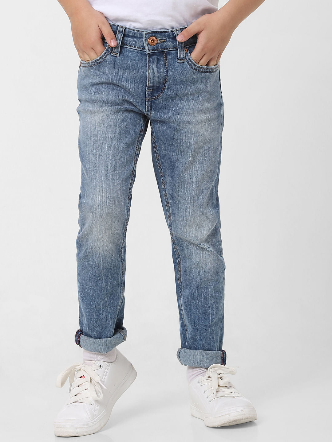 Boys Blue Mid Rise Glenn Slim Fit Jeans