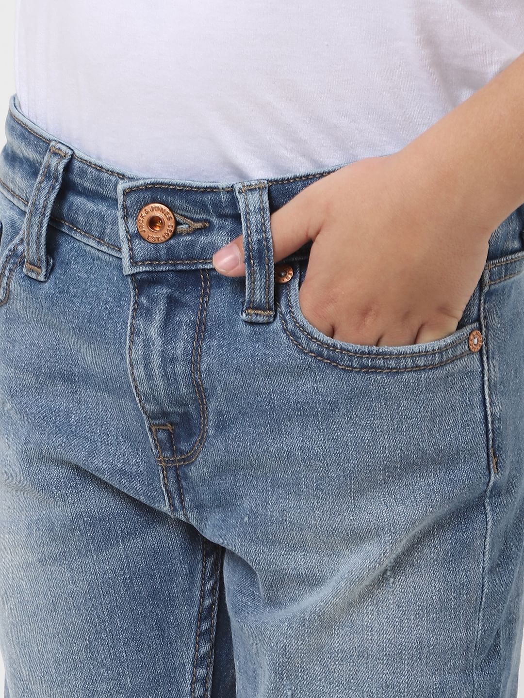 Boys Blue Mid Rise Glenn Slim Fit Jeans