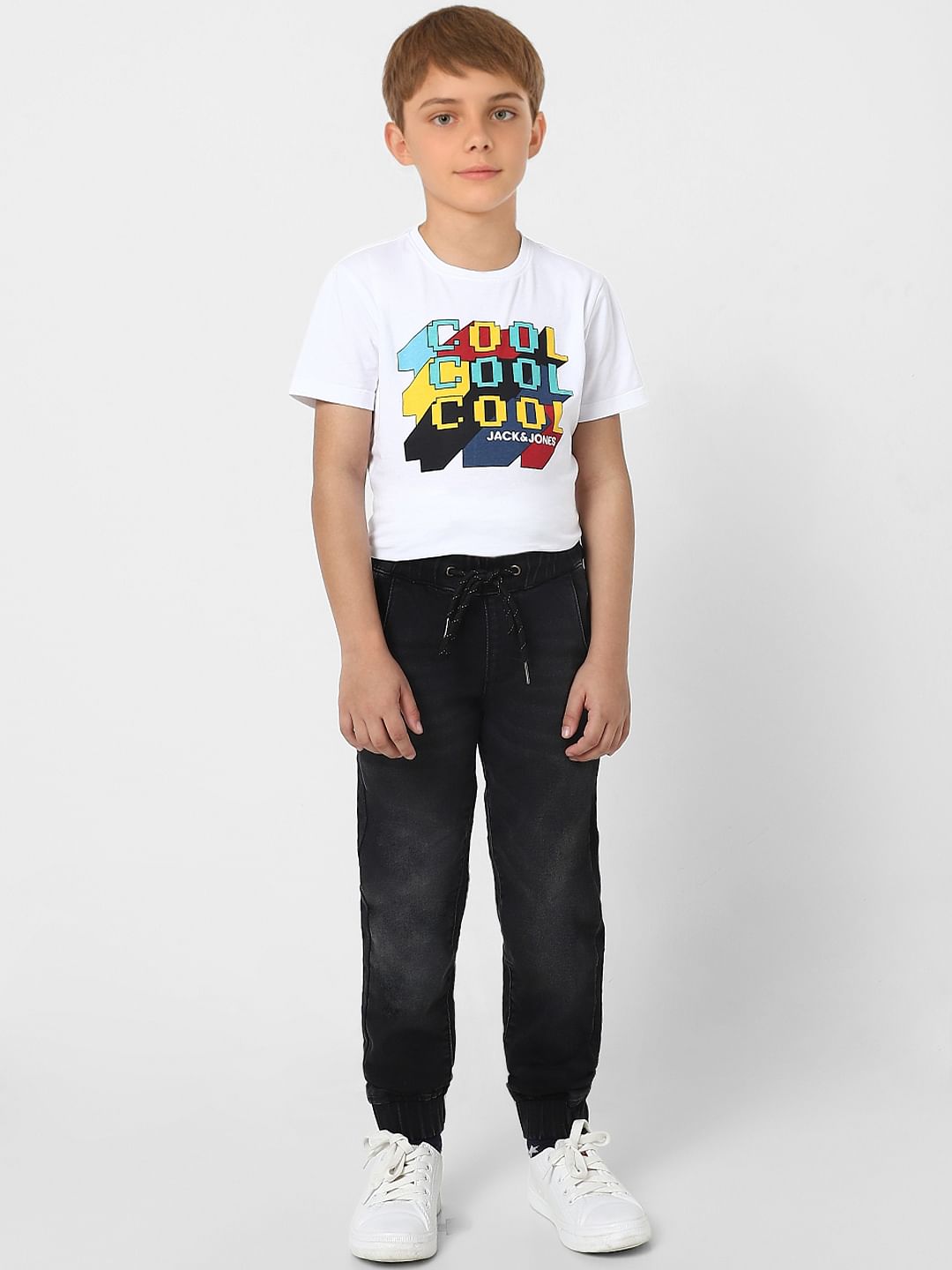 Boys Black Patch Pocket Joggers - 4/5Y