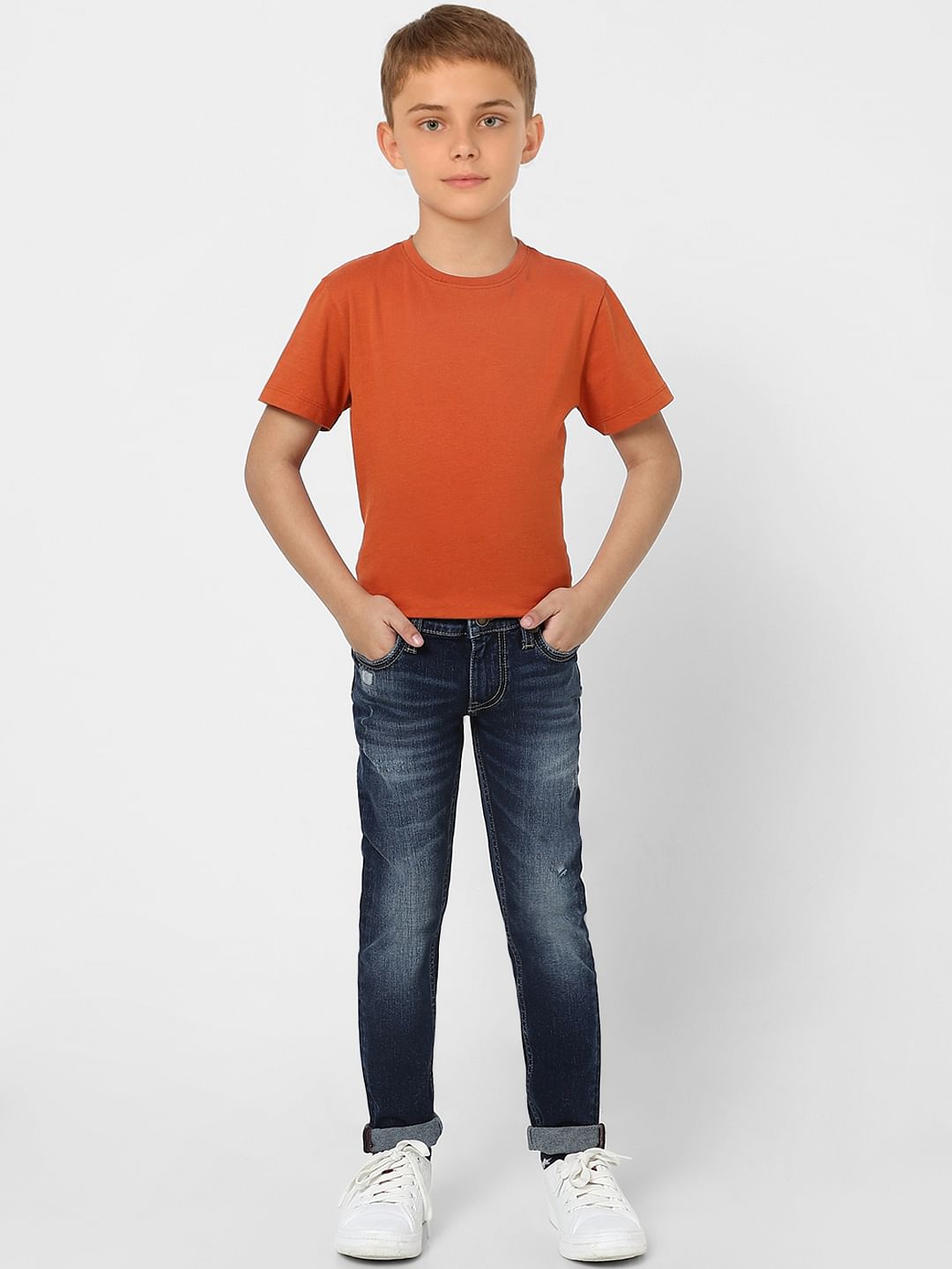 Boys Blue Mid Rise Glenn Slim Fit Jeans - 9/10Y