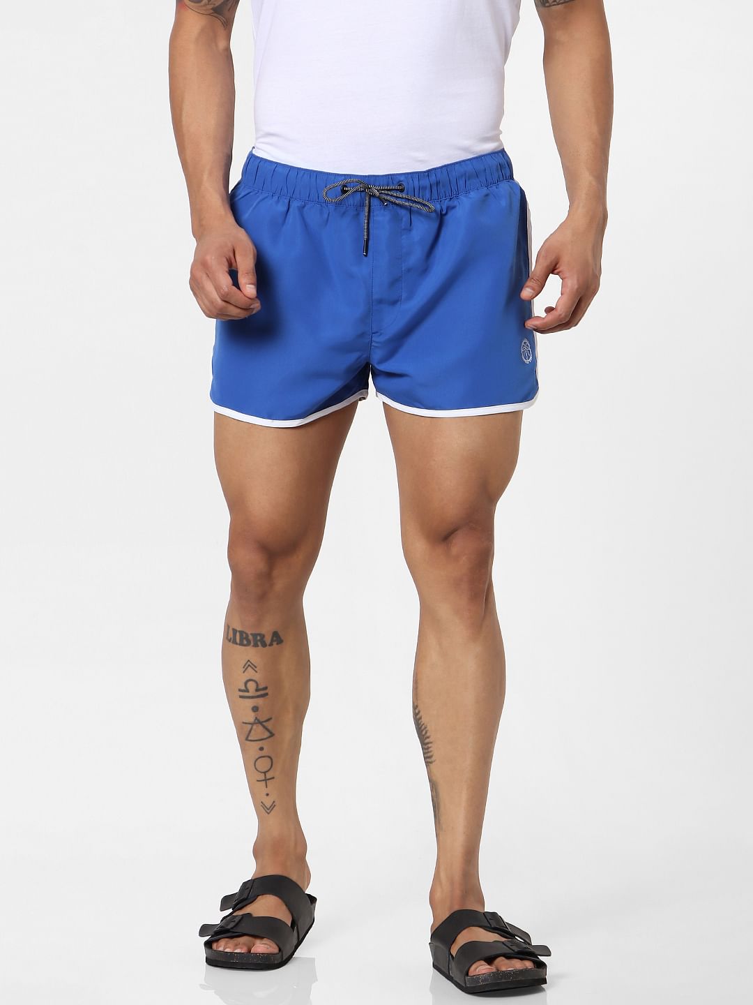 Blue Mid Rise Swimshorts