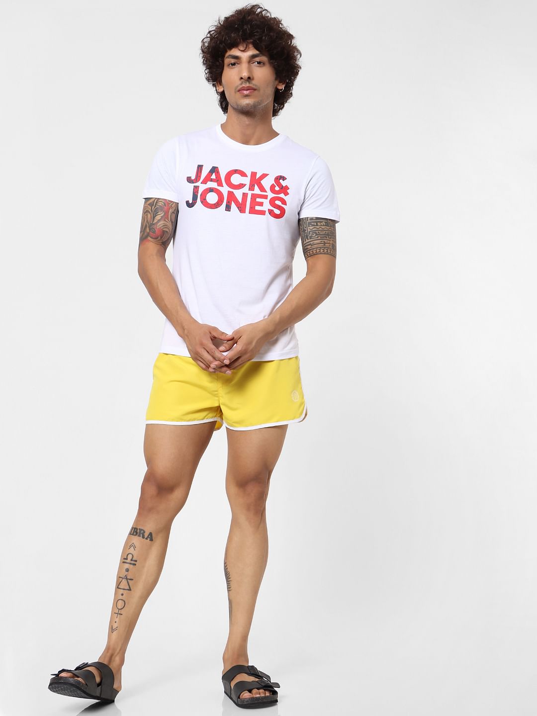 Yellow Mid Rise Swimshorts - S