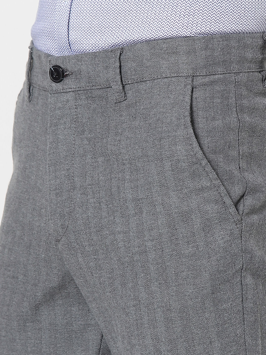 Light Grey Mid Rise Pants