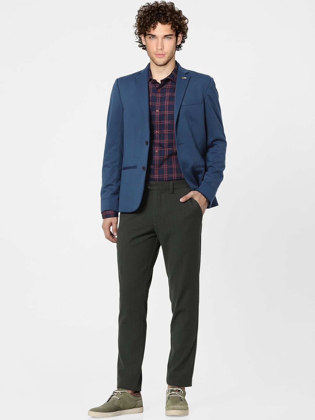 Green Mid Rise Pants
