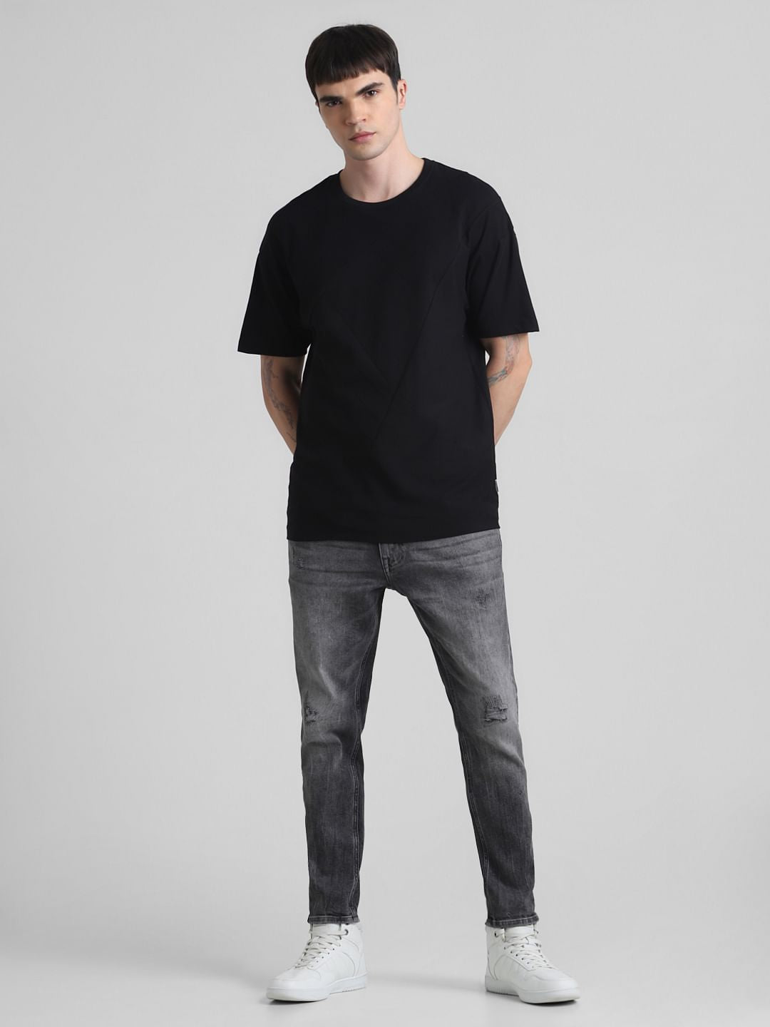 Black Oversized Crew Neck T-shirt