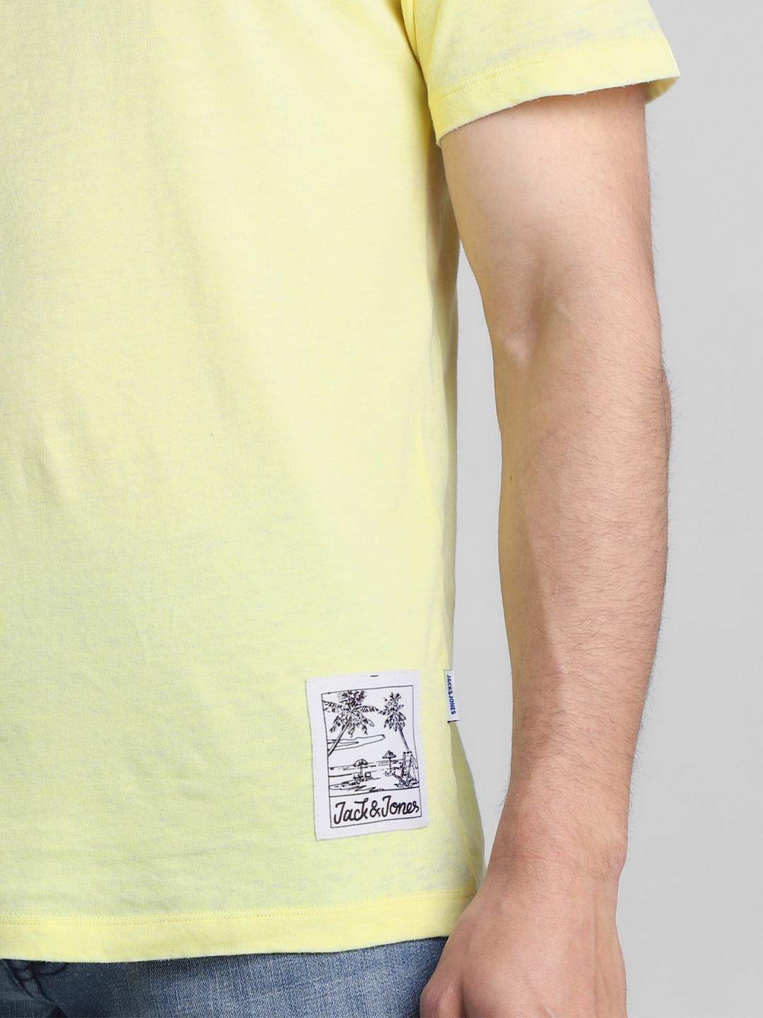 Lime Green Cotton Crew Neck T-shirt