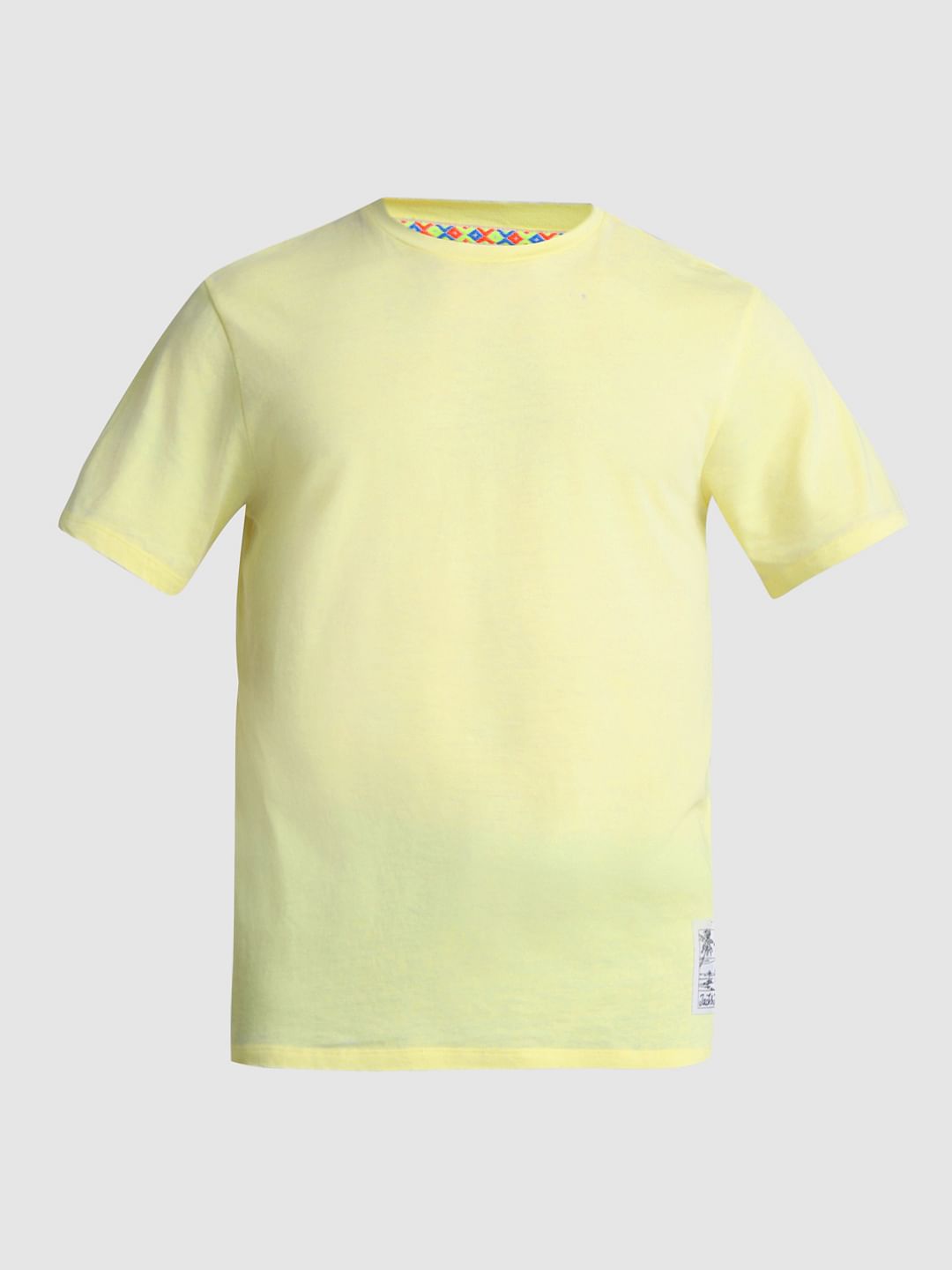 Lime Green Cotton Crew Neck T-shirt