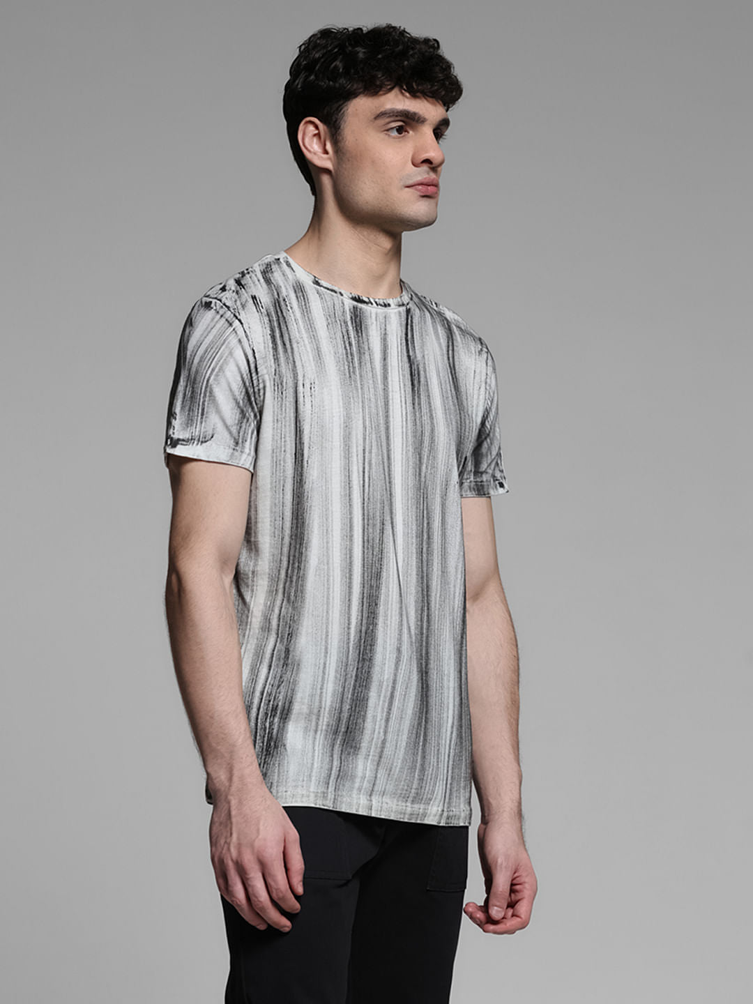 White Jacquard Printed T-shirt