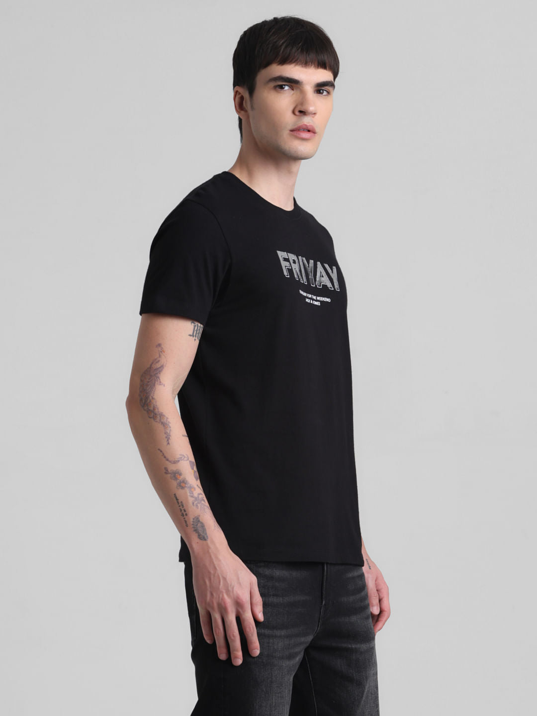 Black FRIYAY Text T-shirt