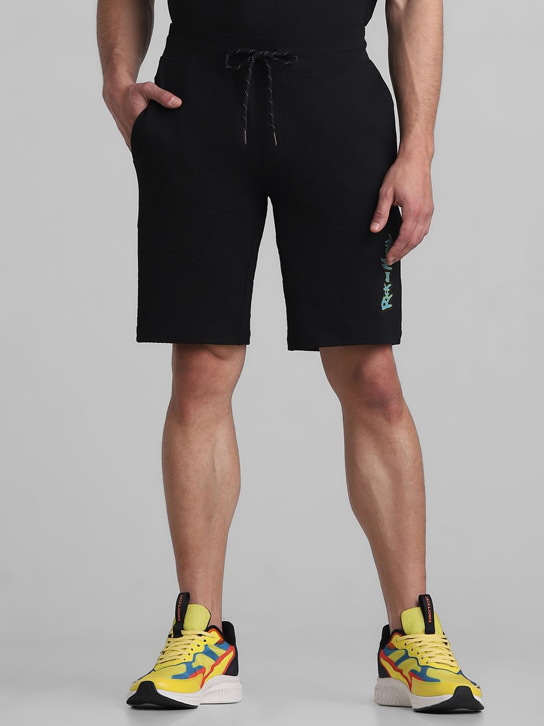 RICK & MORTY Black Printed Co-ord Set Shorts - S