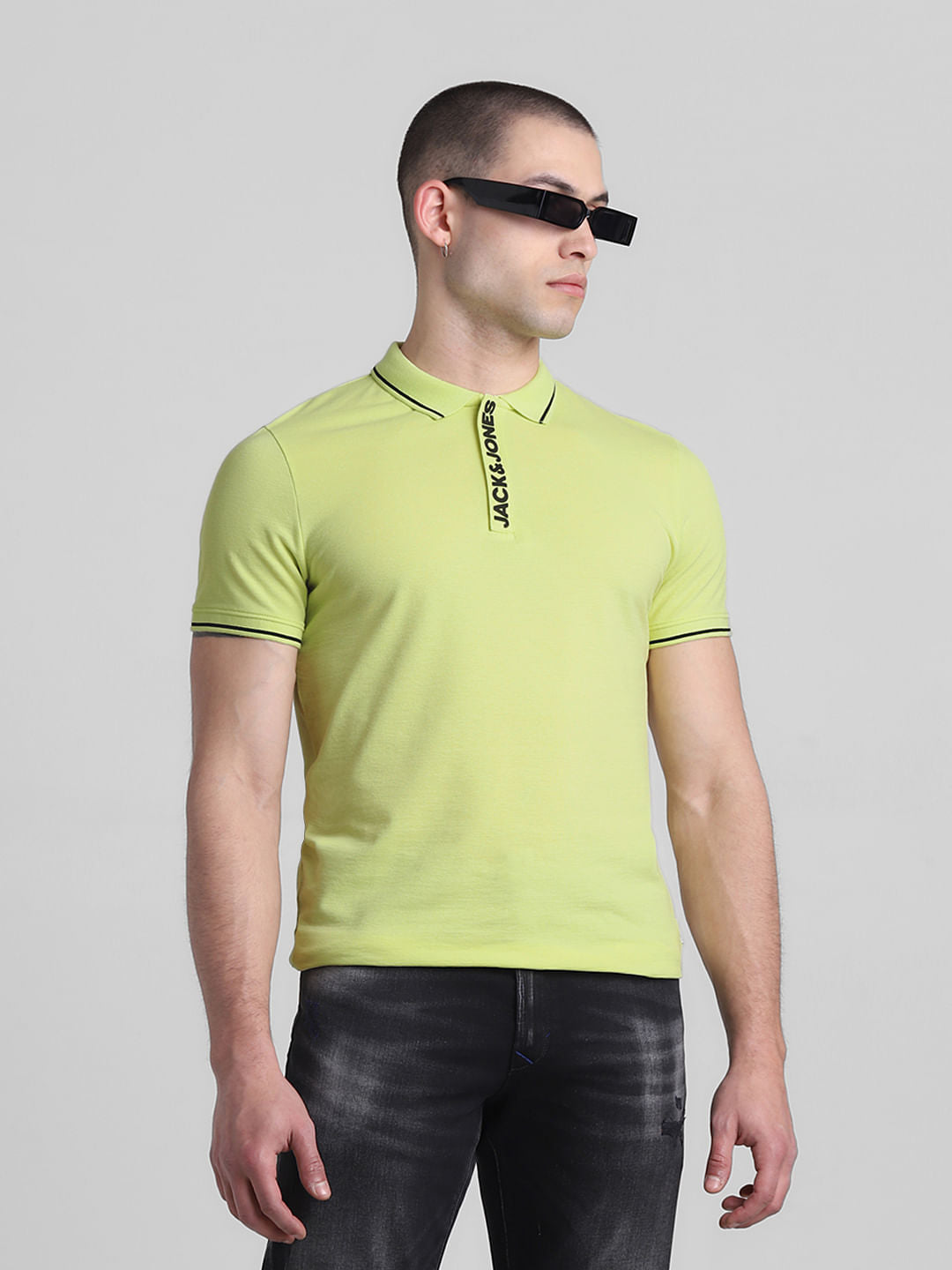 Green Logo Detail Polo T-shirt - S