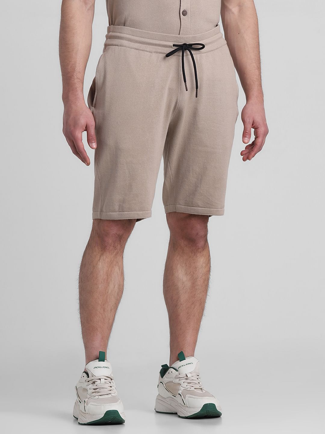 Brown Mid Rise Knitted Co-ord Set Shorts - S