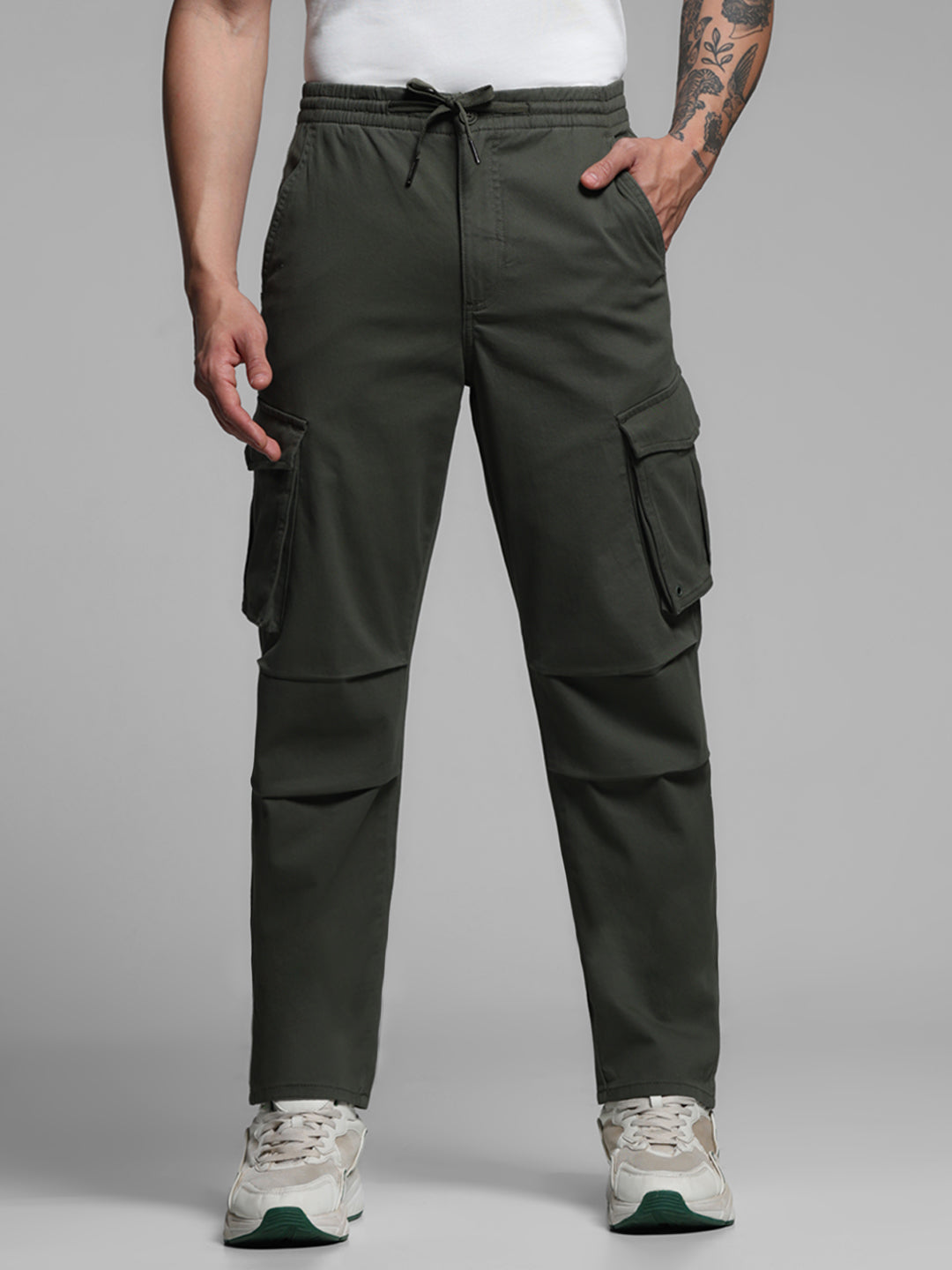 Mid Rise Kane Cargos - Olive - S
