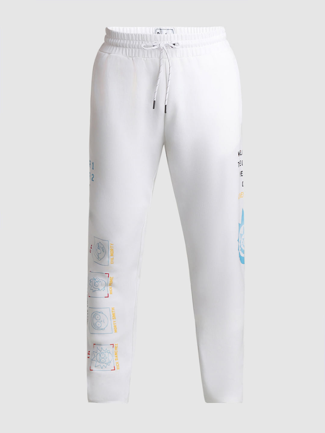 RICK & MORTY White Mid Rise Printed Sweatpants