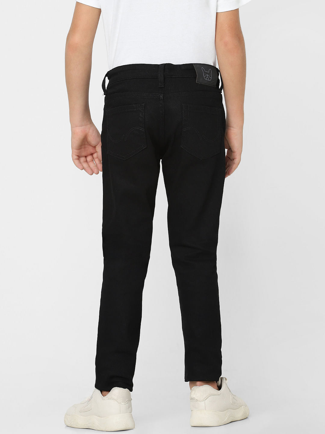 Boys Black Mid Rise Glenn Slim Fit Jeans