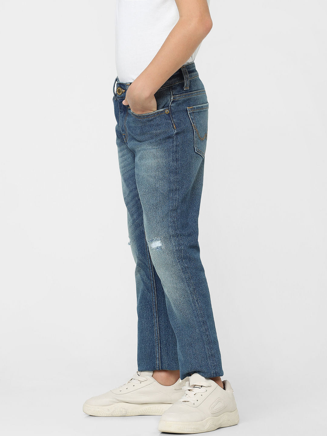 Boys Blue Mid Rise Clark Straight Fit Jeans