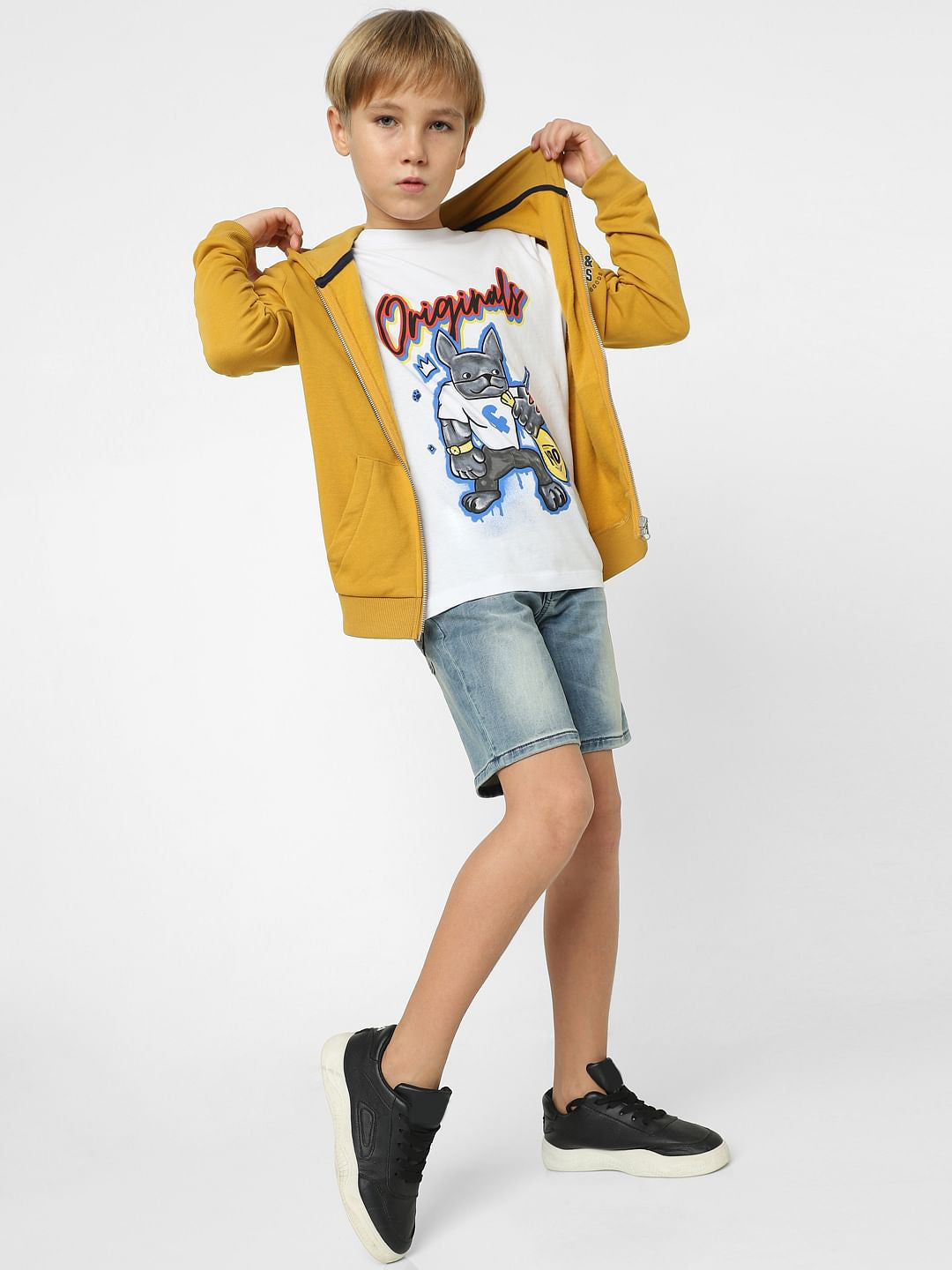 Boys Blue Mid Rise Denim Shorts - 4/5Y