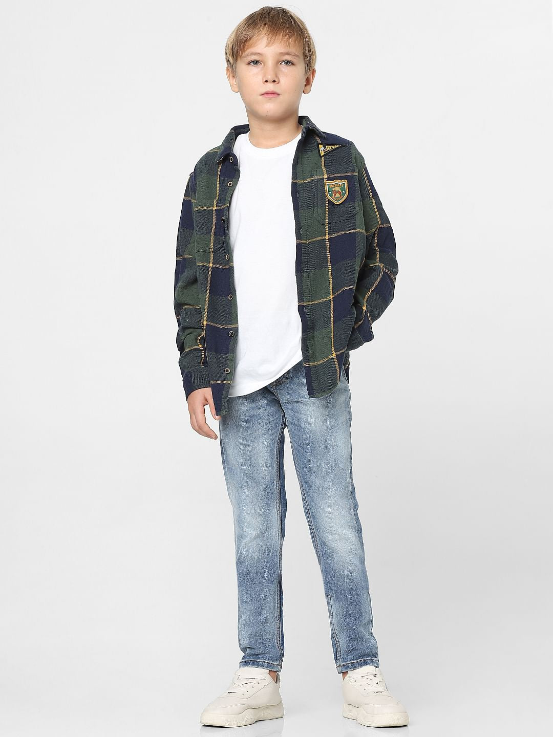 Boys Light Blue Mid Rise Glenn Slim Jeans