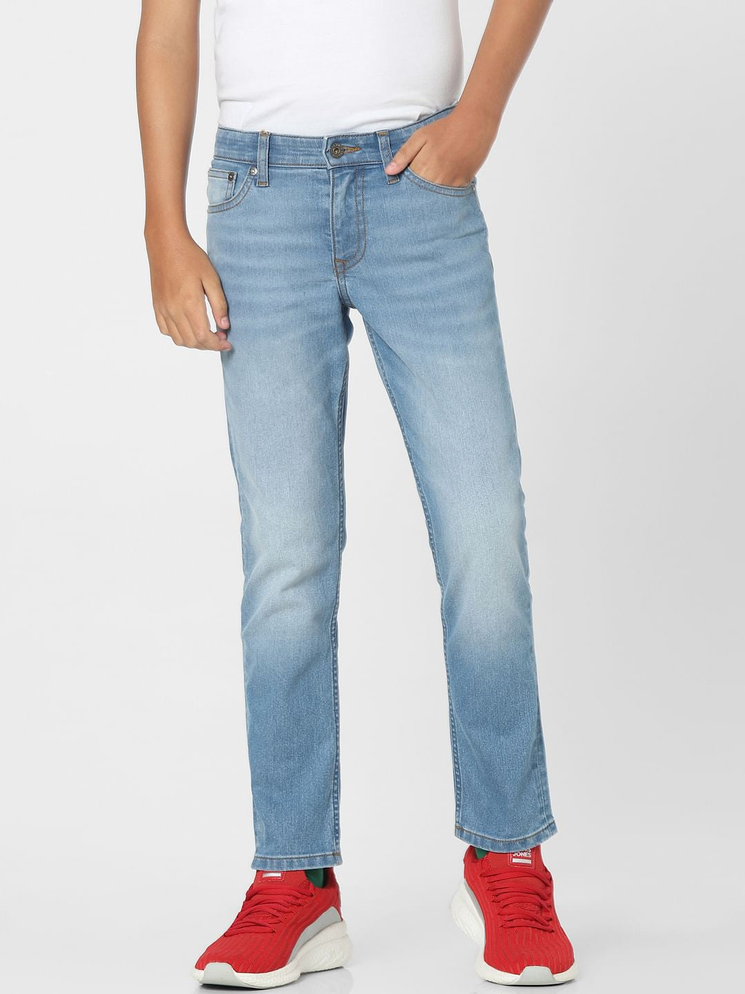 Light Blue Mid Rise Regular Jeans