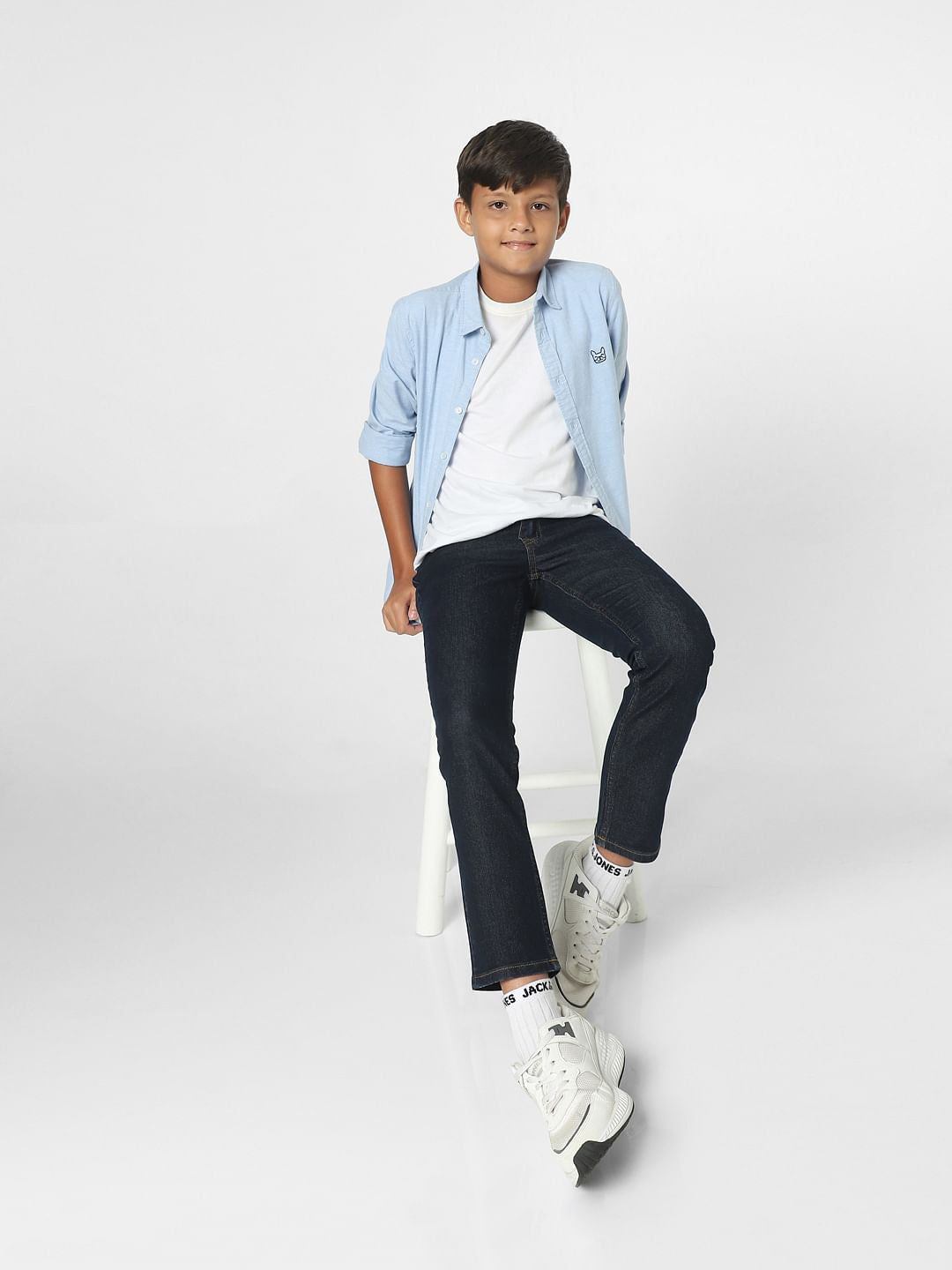 Dark Blue Mid Rise Regular Jeans