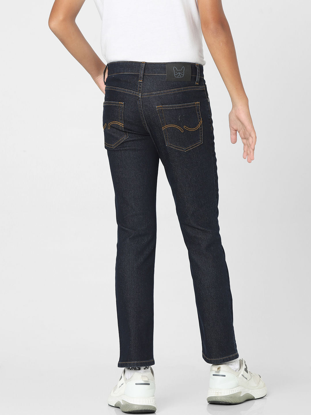 Dark Blue Mid Rise Regular Jeans