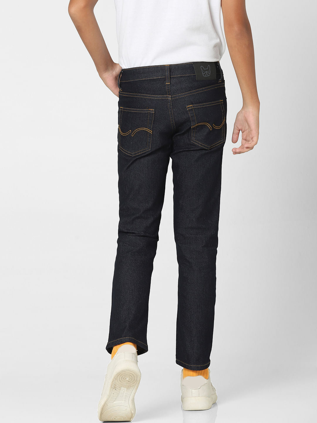 Dark Blue Mid Rise Regular Jeans