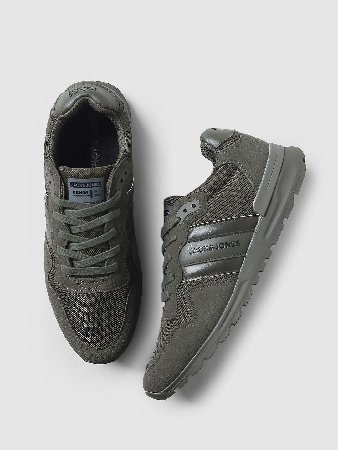 Green Mesh Detail Sneakers