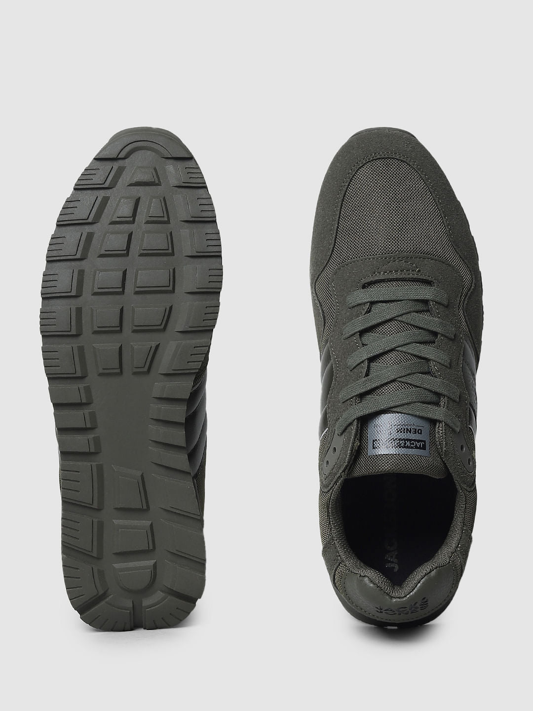 Green Mesh Detail Sneakers