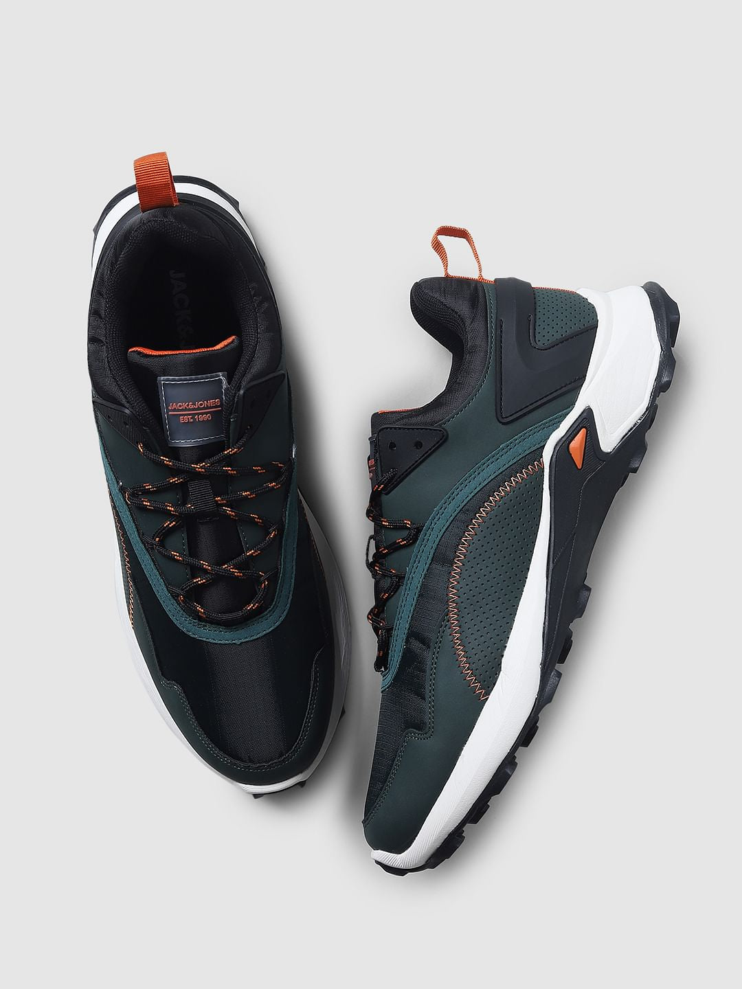 Dark Green Colourblocked Sneakers