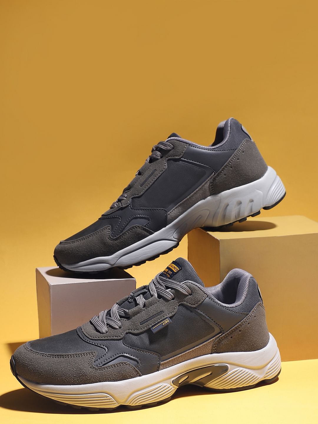 Grey Colourblocked Sneakers - 6