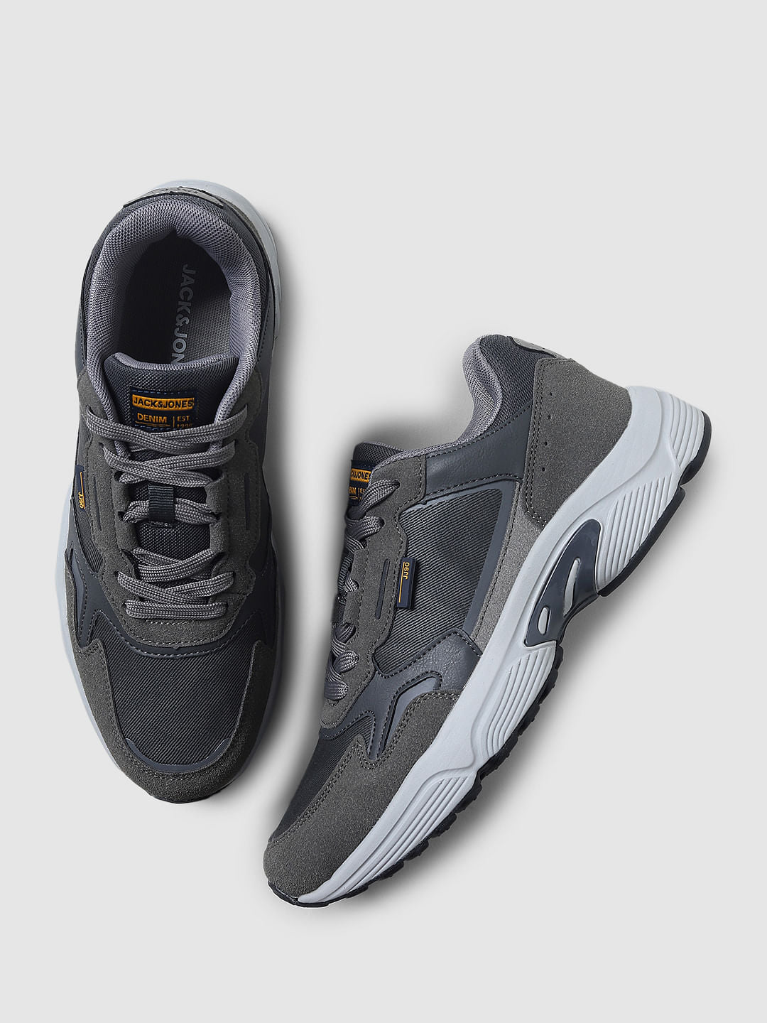 Grey Colourblocked Sneakers