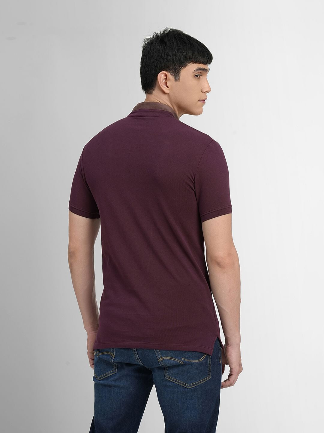 Wine Polo Neck T-shirt