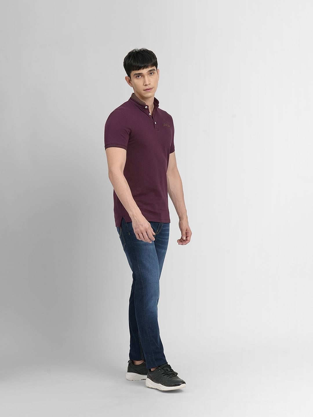 Wine Polo Neck T-shirt