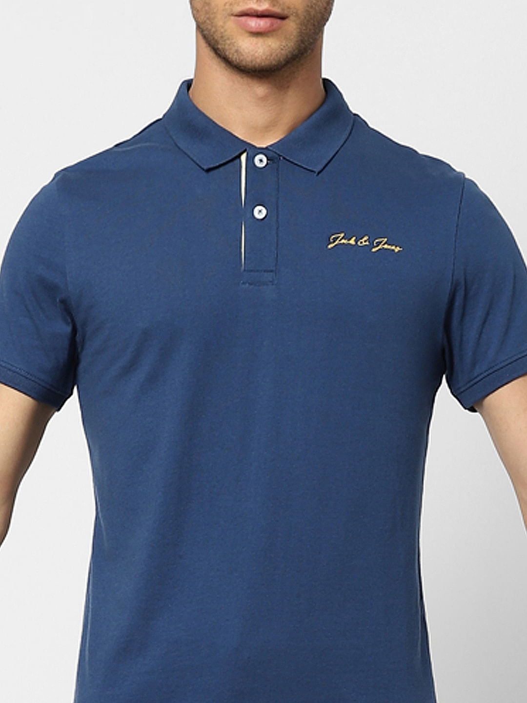 Dark Blue Polo Neck T-shirt