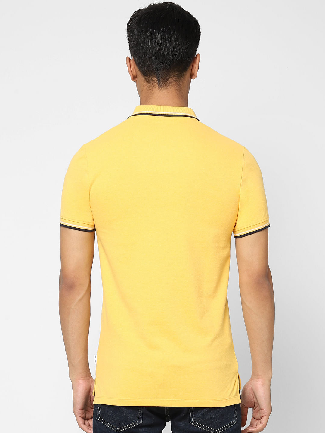 Yellow Logo Print Polo T-shirt