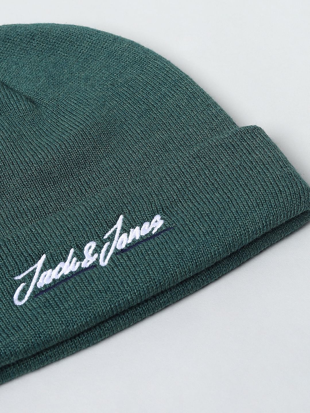 Green Logo Print Beanie