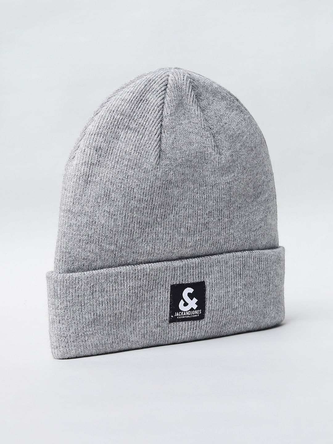 Light Grey Logo Print Beanie