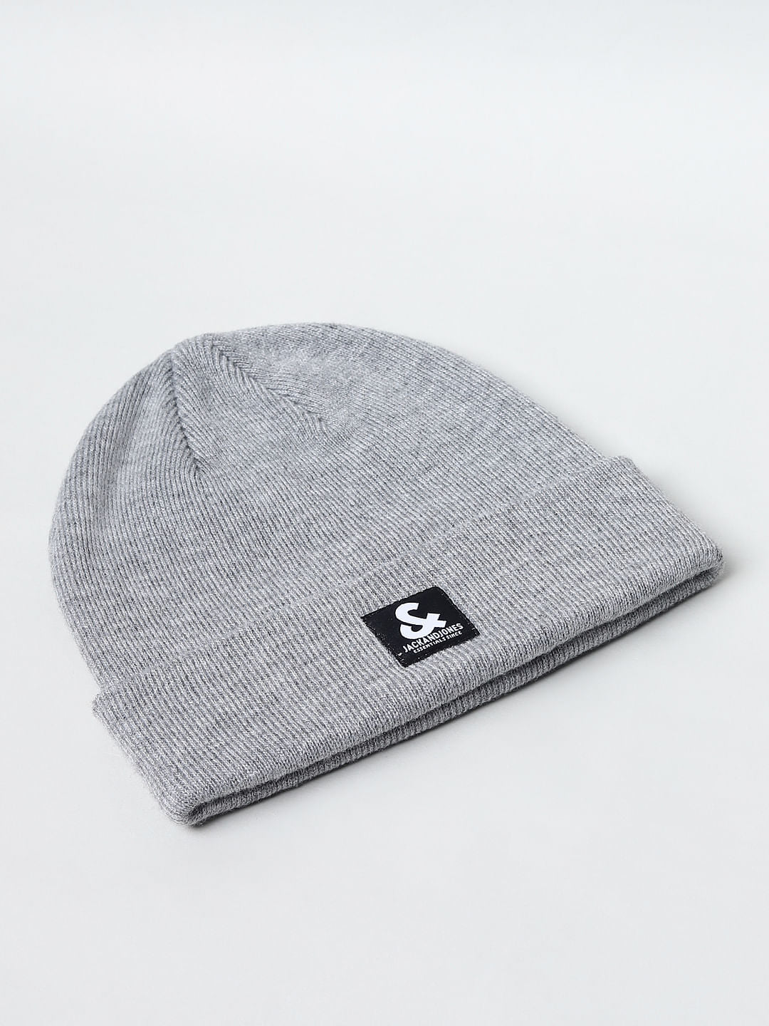 Light Grey Logo Print Beanie