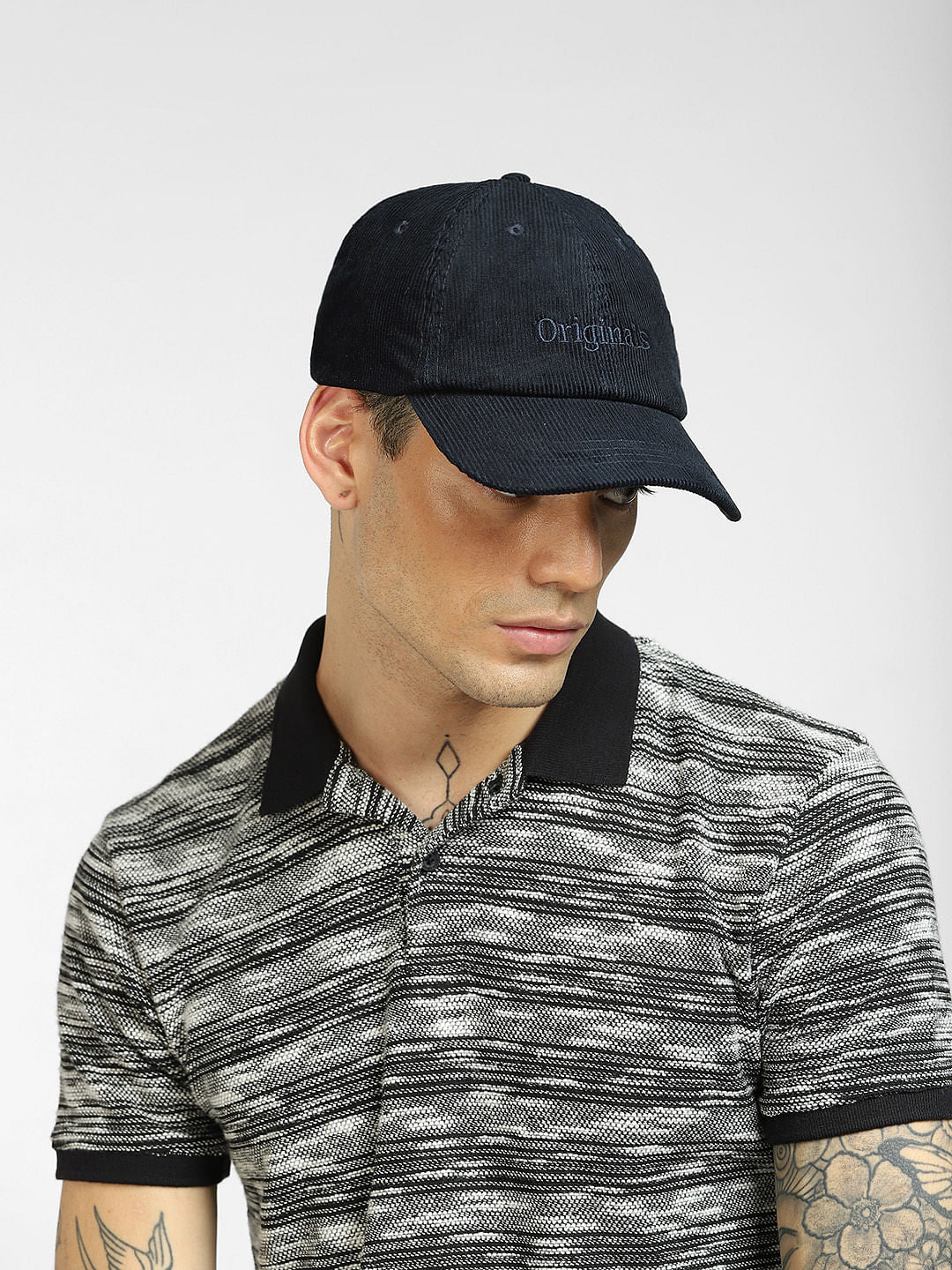 Navy Blue Corduroy Cap - ONE