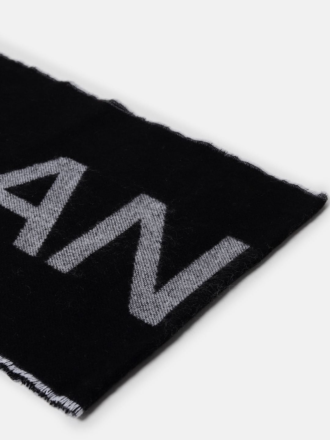 Black Logo Print Scarf
