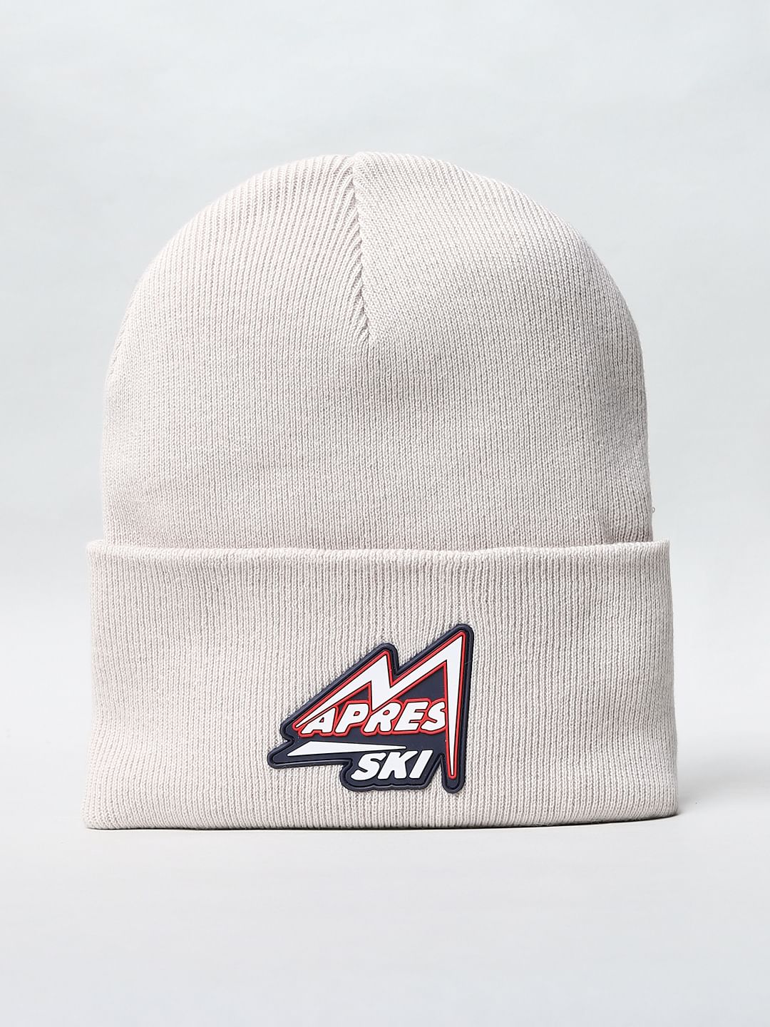 BEIGE GRAPHIC PRINT BEANIE