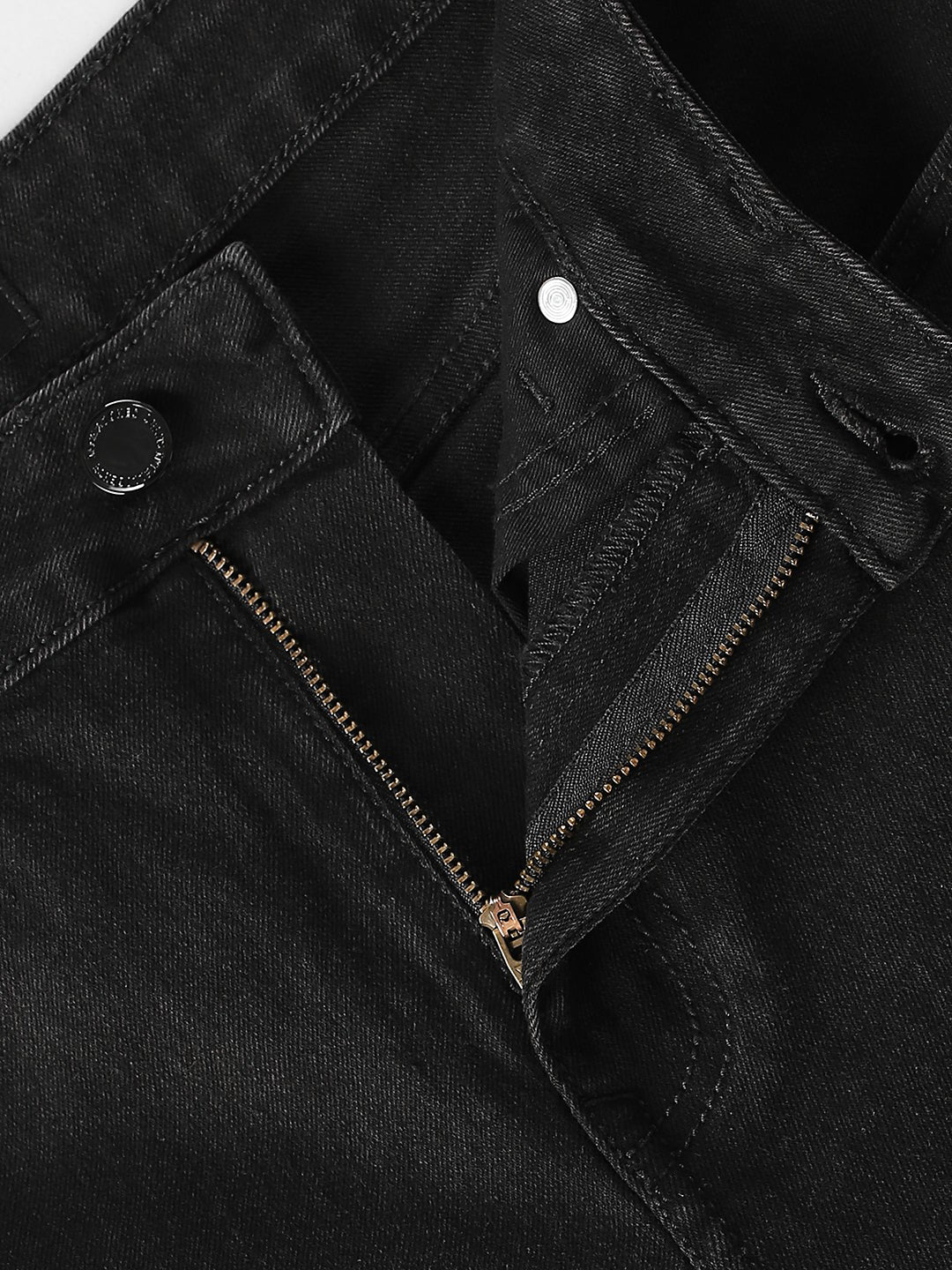Jeans Men Black Denim Bootcut High Rise Stretch Zip Fly