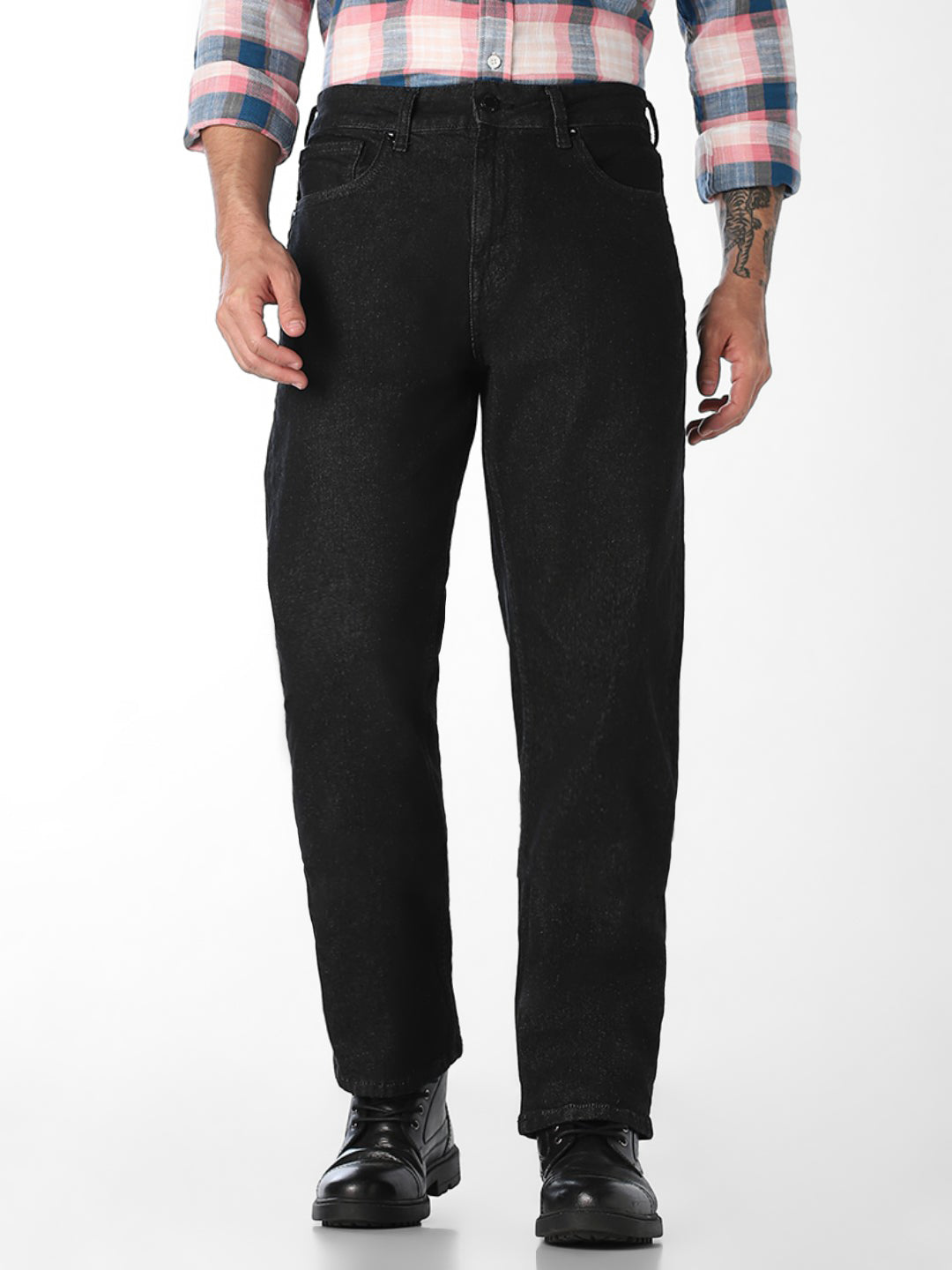Men's Black Bootcut High-Rise Stretch Jeans - 28/30