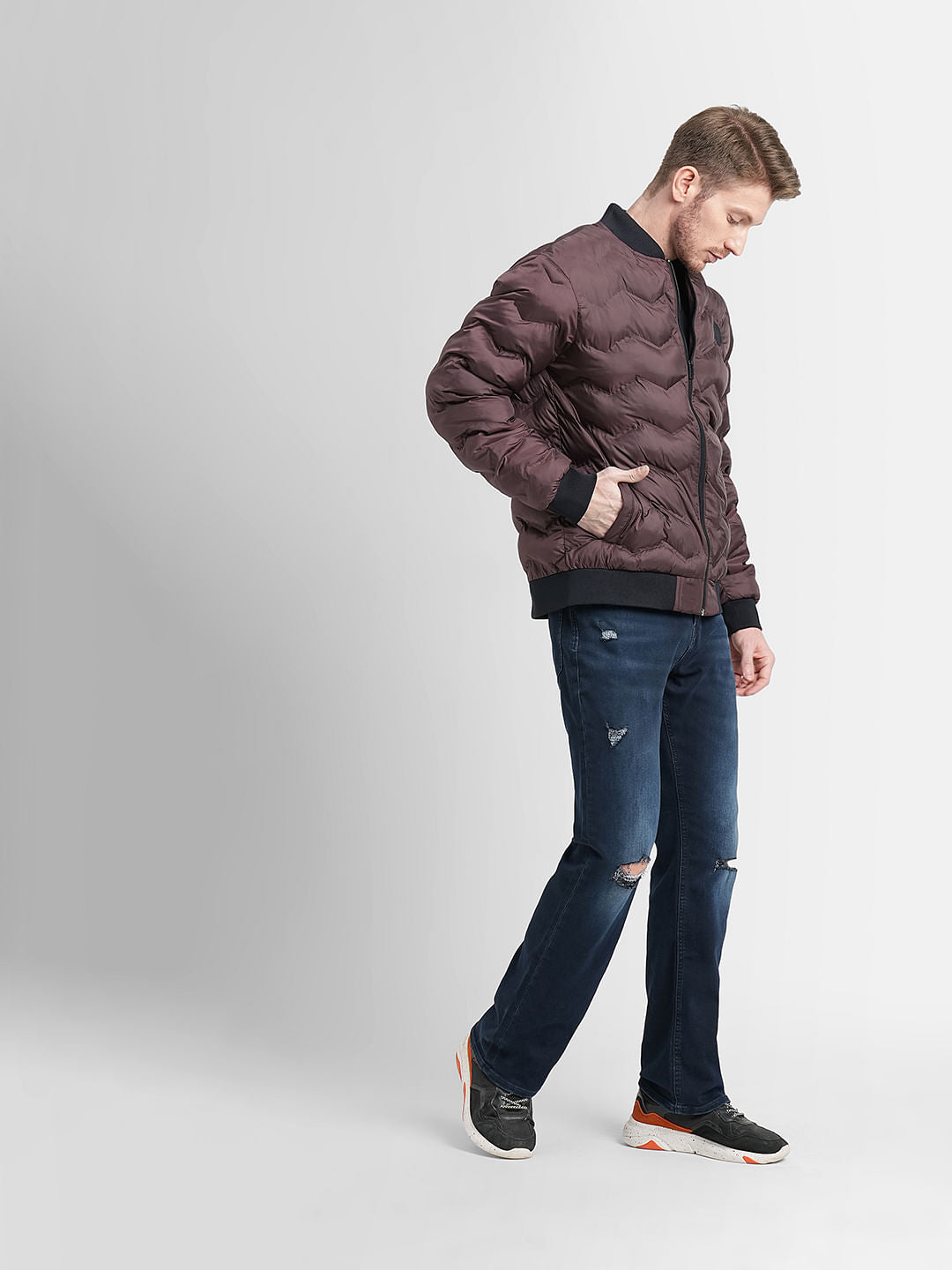 Burgundy Puffer Jacket